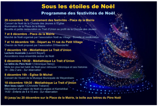  Programme des festivités de Noël